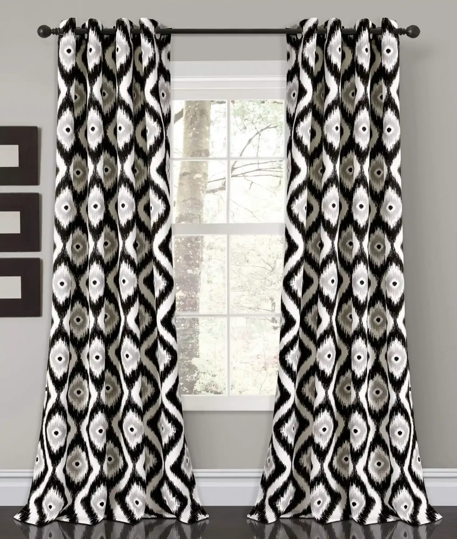 Lush Decor Room Darkening Window Curtain Panel Pair 84 x 52 Inch 2 Count Black