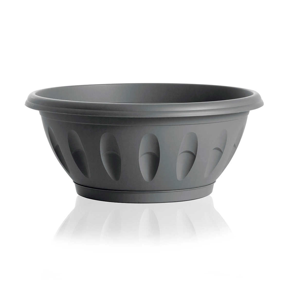 Alba Planter Pot with Saucer – Decorative Plant Pot for Indoor & Outdoor Use – Durable Plastic Flower Pot – Made in Italy