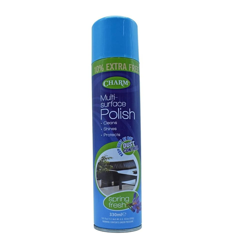 Charm Multi-Surface Polish Spring Fresh 330ml – Long-Lasting Shine and Fresh Clean Finish