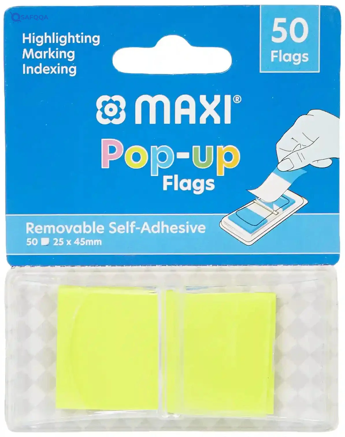 Maxi Self-Adhesive Sticky Flags – Flat Yellow Page Markers, 50 Pieces