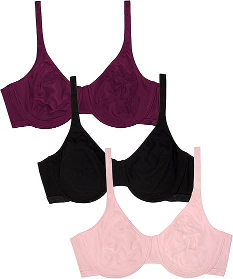 Fruit Of The Loom Women's Bra Pack of 2 – Comfortable Everyday Light Support Bras