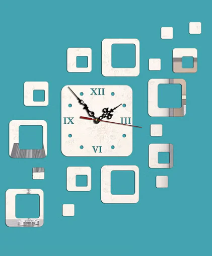 QiaoKai Wall Clock with Decorative Sticker