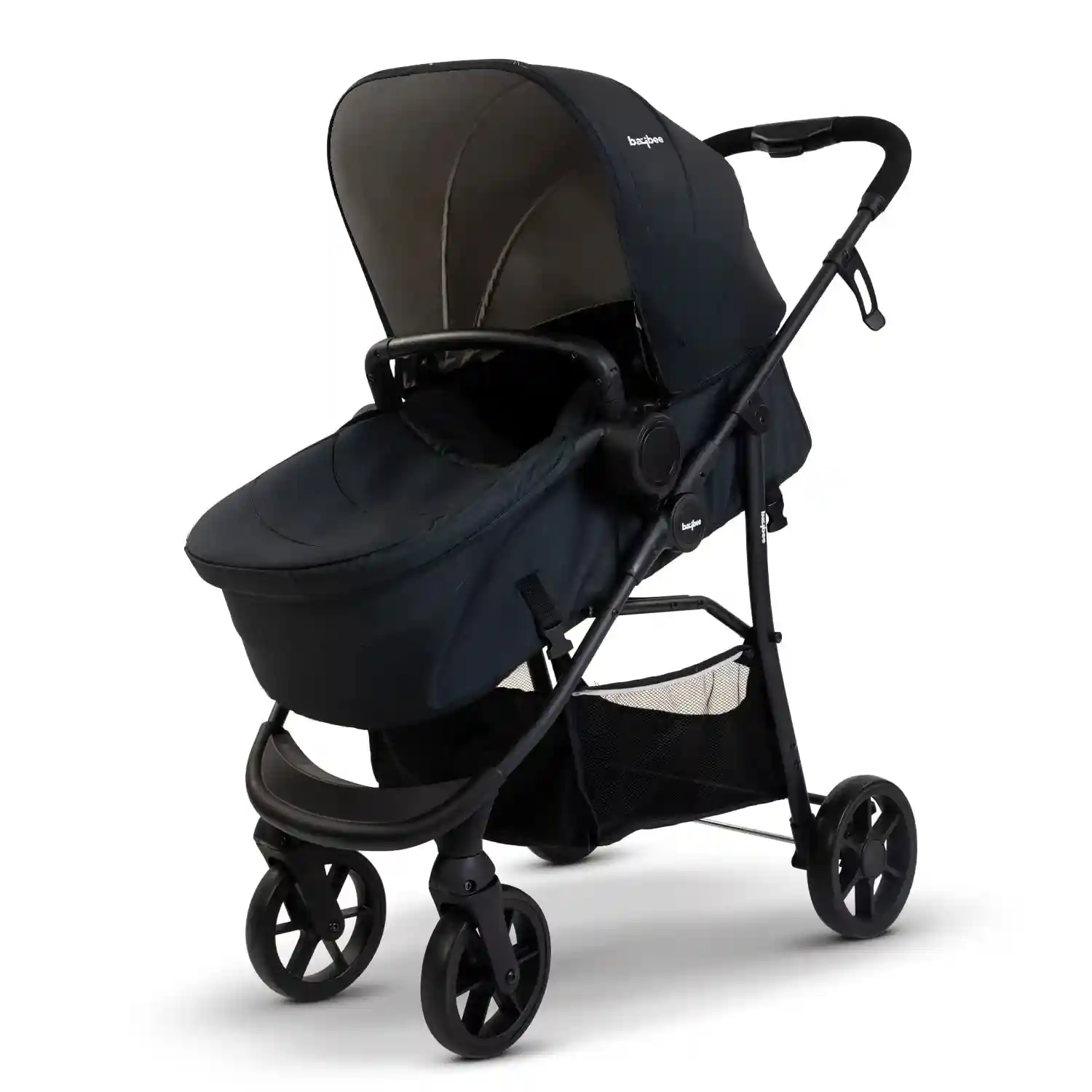 Baybee 2 in 1 Baby Stroller Reversible Bassinet Adjustable Canopy Black Damage Box