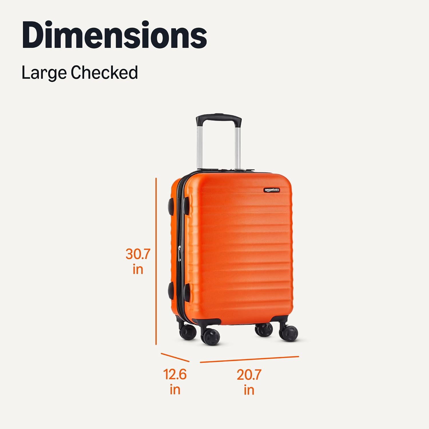 Amazon Basics 30-Inch Hardside Spinner Luggage ABS Orange - Scratches