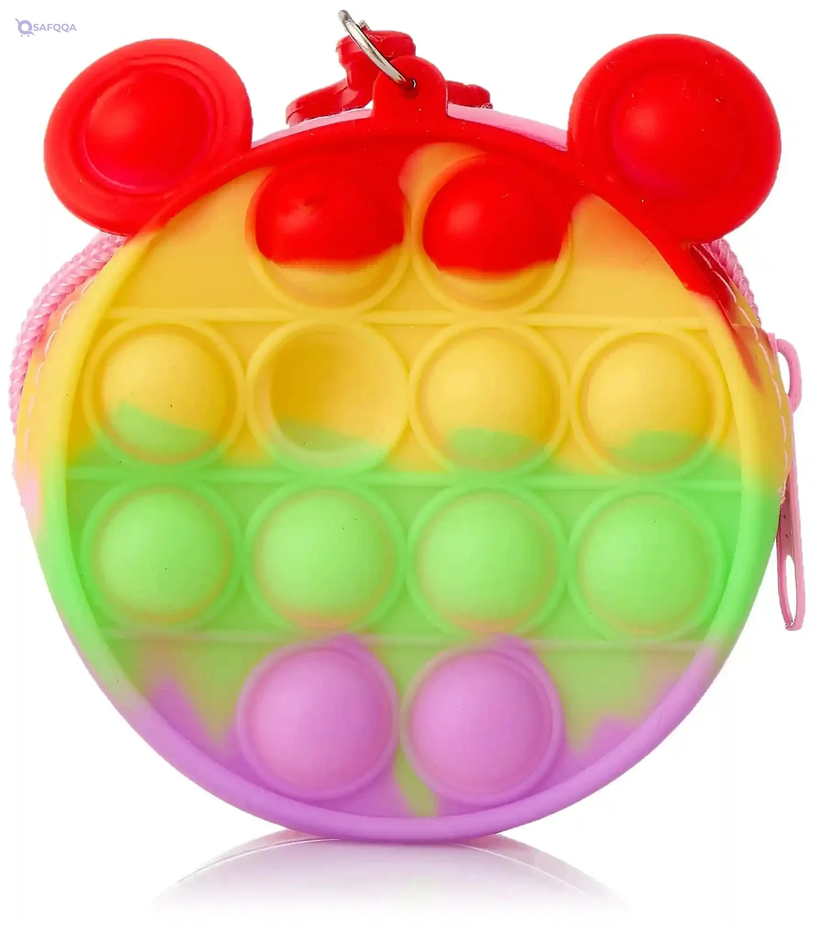 GENERIC Silicone Circle Pop It Mini Bag Mouse Design With Keychain – Multi Color
