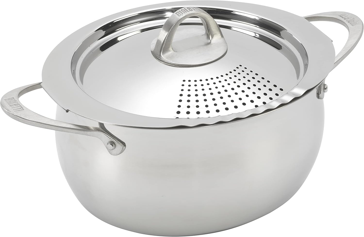 Bialetti Stainless Steel Pasta Pot 6 Quart with Strainer Lid – Silver