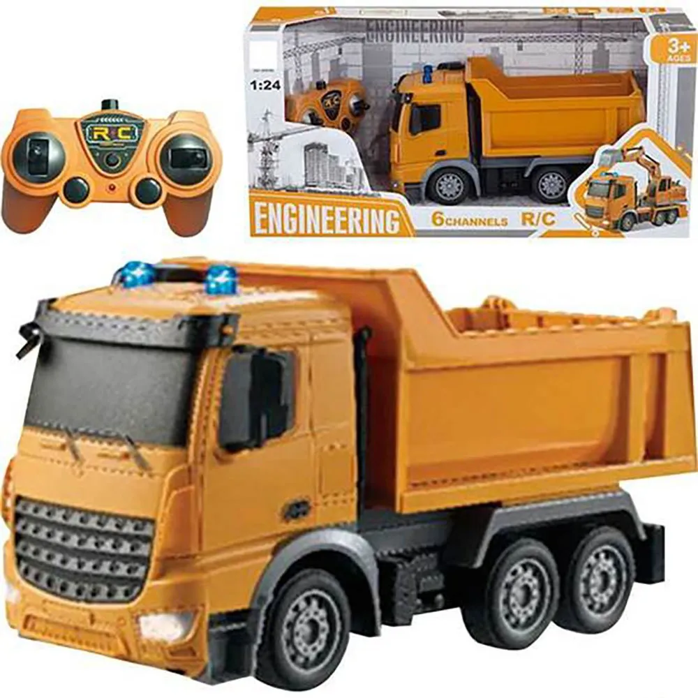 Sino Dump Loader 1:24 RC Construction Truck – 5-Function Remote Control Vehicle with USB Recharge