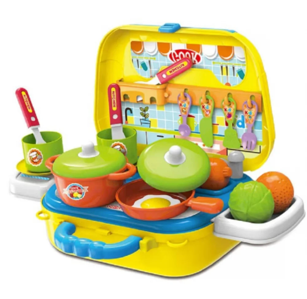 Little Chef Portable Kitchen Toy Set Pretend Cooking Playset