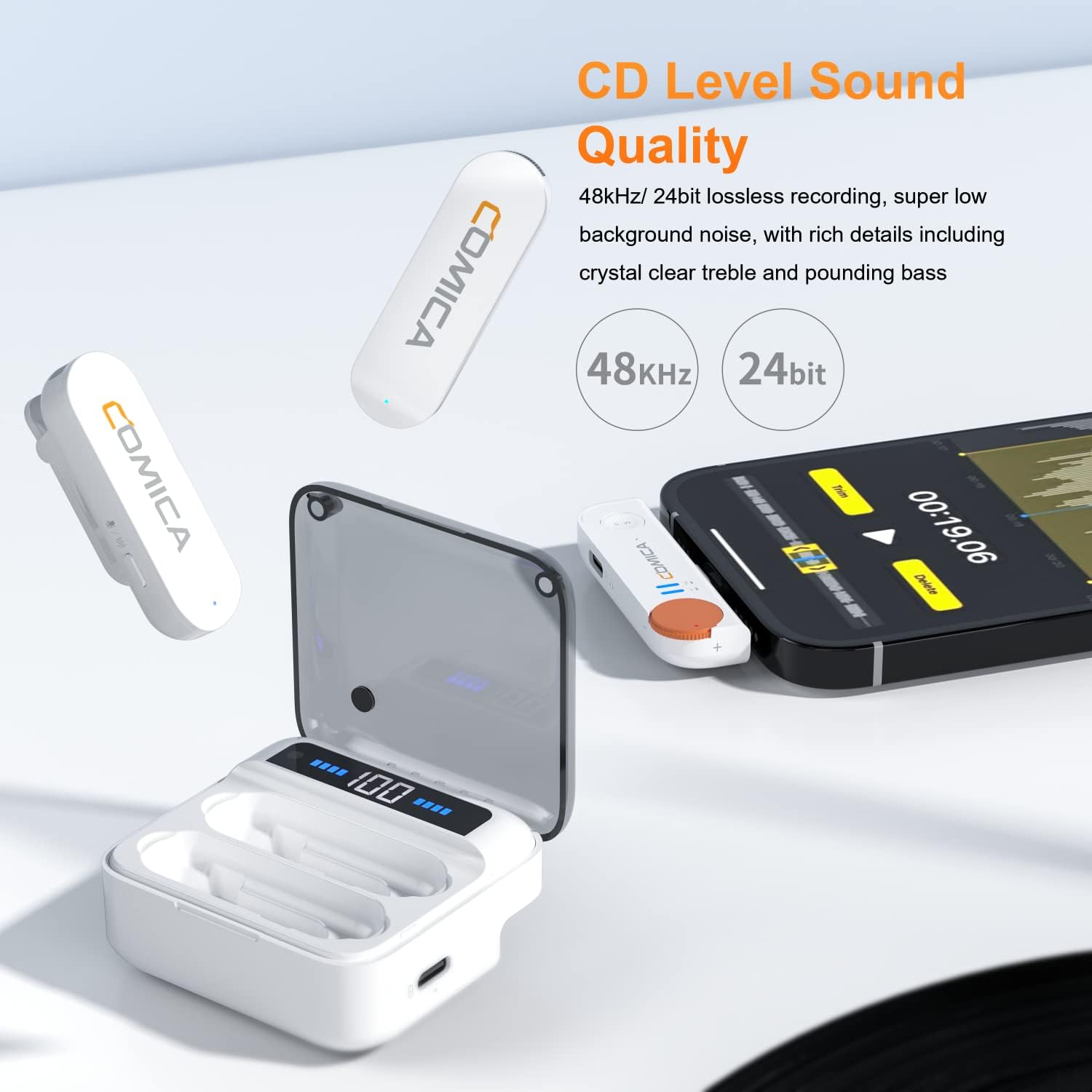 Comica 2.4GHz Wireless Lavalier Microphone with USB-C for Android