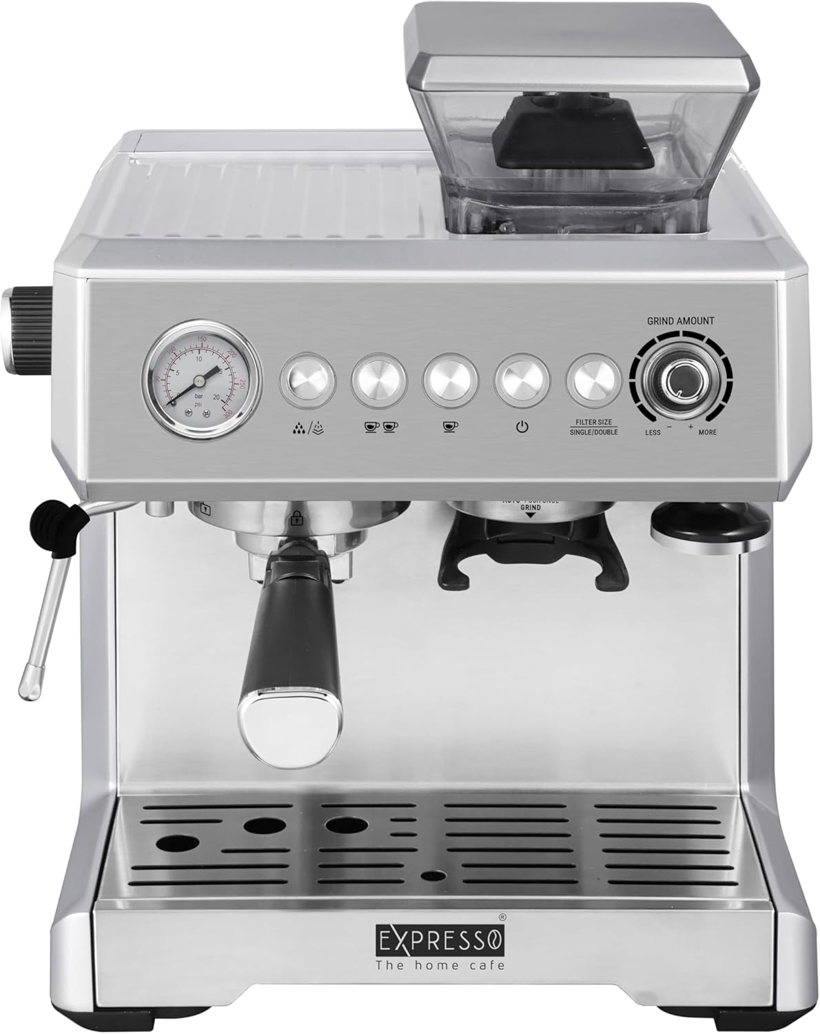 EXPRESSO AM7301 Coffee Machine 19 Bar 2.3L Stainless Steel Silver - Scratches & Without Cover