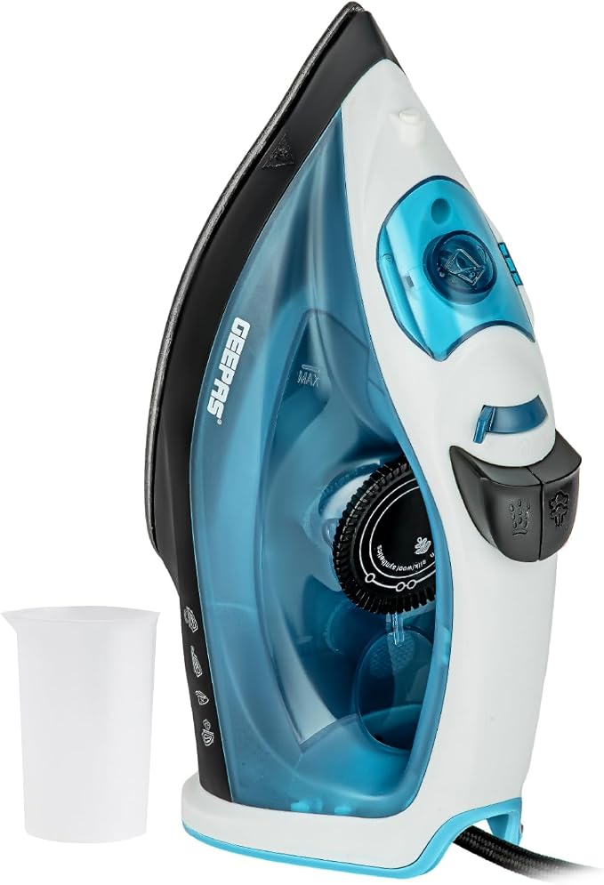 Geepas 1600W Multifunctional Steam Iron Non-Stick Soleplate Multi Color