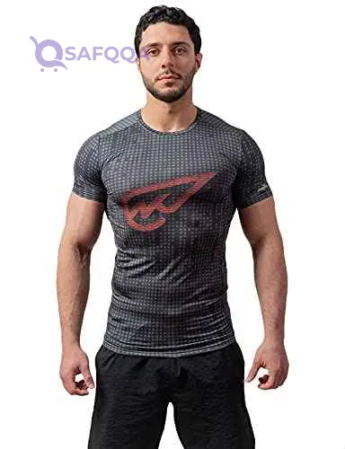 Magma Men’s Printed Sports T-Shirt – Premium Polyester Athletic Crew Neck Short Sleeve Performance Tee