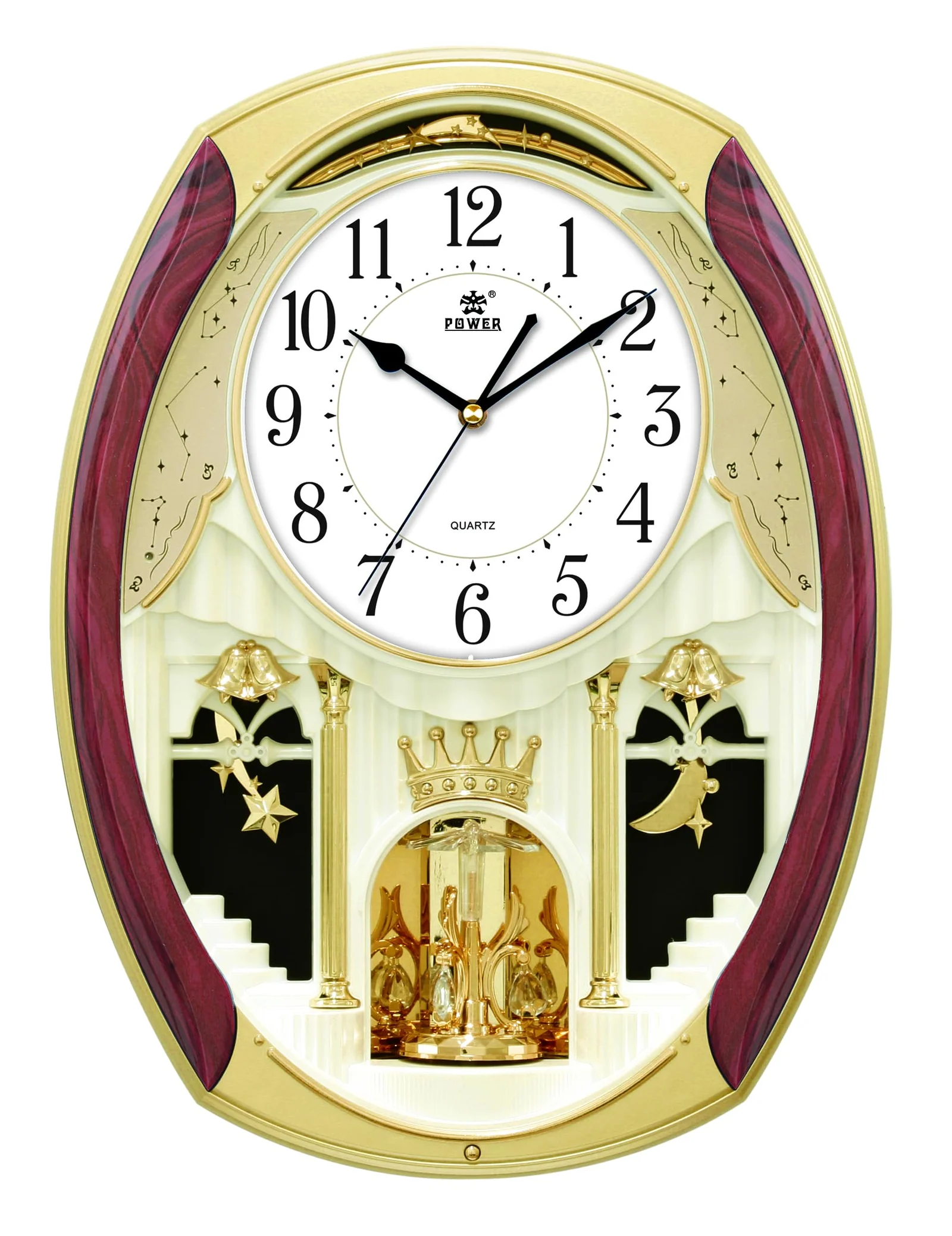 Power Rotating Pendulum Wall Clock Decorative Design