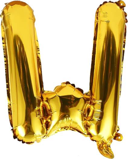 Hema Gold Foil Balloon Letter W – Party Decoration