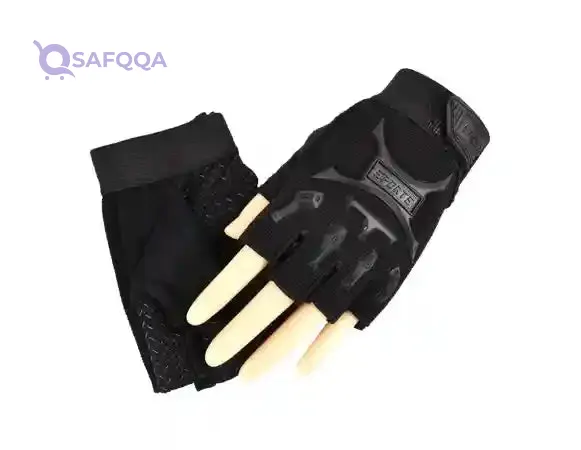 Gym Training Gloves 2 Piece Set Semi Finger Fitness Gloves Anti Slip Weight Lifting Gloves Breathable Workout Gloves for Gym Training Cycling Exercise Black Durable Grip Gloves