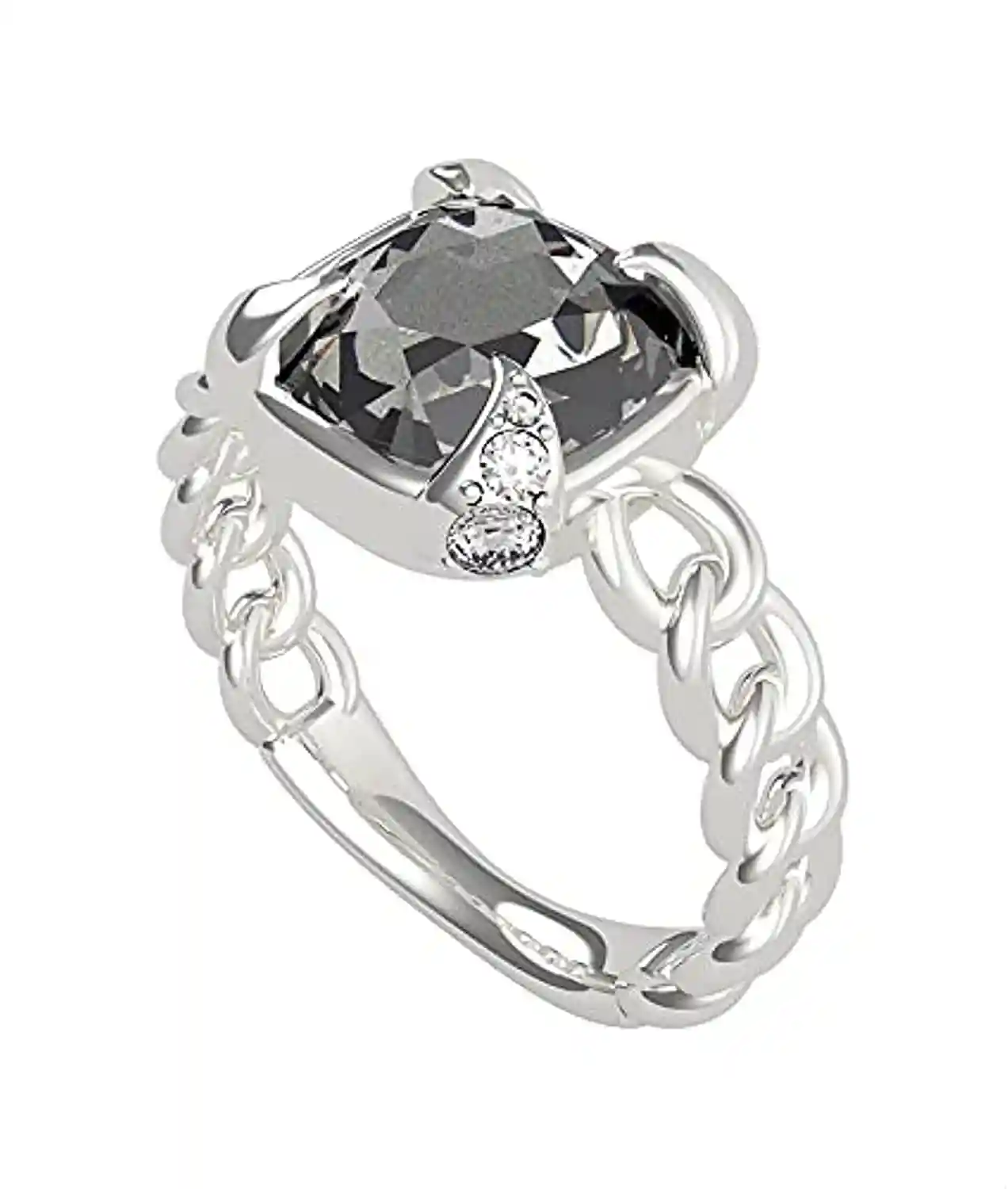 Guess UBR20026-50 Stainless Steel Stone Ring Women Silver