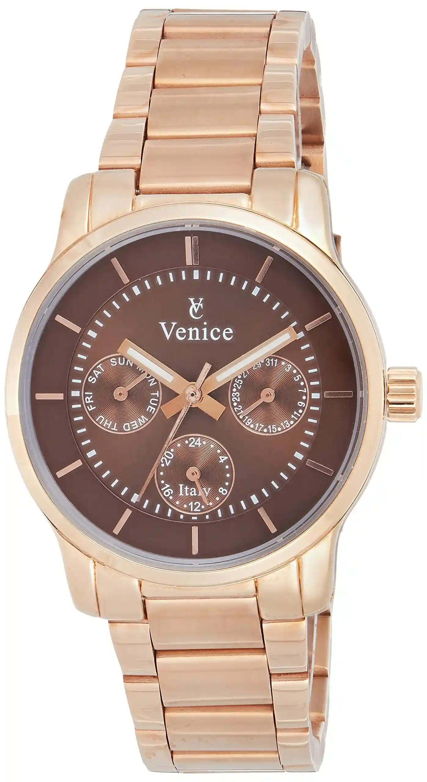 Venice Women Stainless Steel Analog Watch Brown Dial Elegant Casual