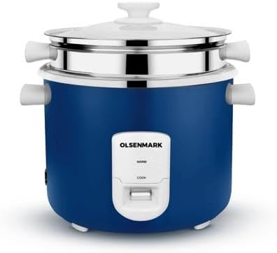 Olsenmark OMRC7075 Electric Rice Cooker 700W 1.8L Stainless Steel Blue