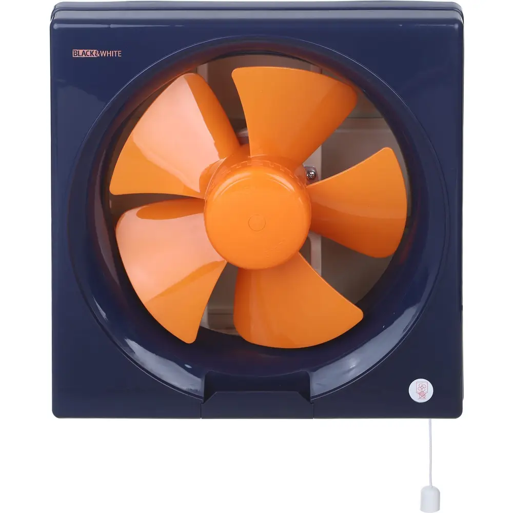 Black & White Wall Exhaust Fan 25 cm – 2-Way Airflow Ventilation