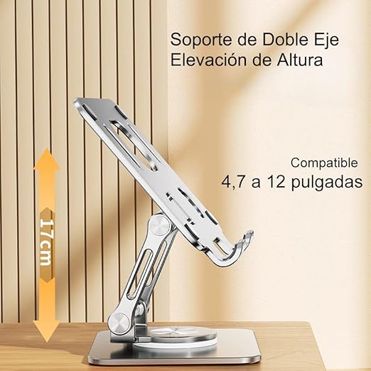 JESWO Adjustable Aluminum Tablet Stand with 360° Rotation