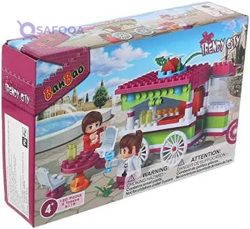 Banbao Snack Car City Girls Building Blocks Educational Toy