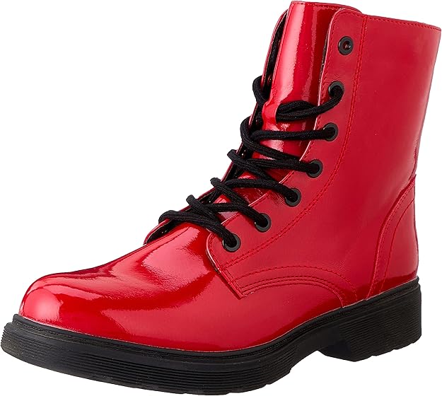 Sprox Women's Patent Leather Side Zip Boots