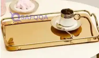 Noire Gold Serving Tray – Elegant Decorative Tray for Drinks, Snacks & Desserts