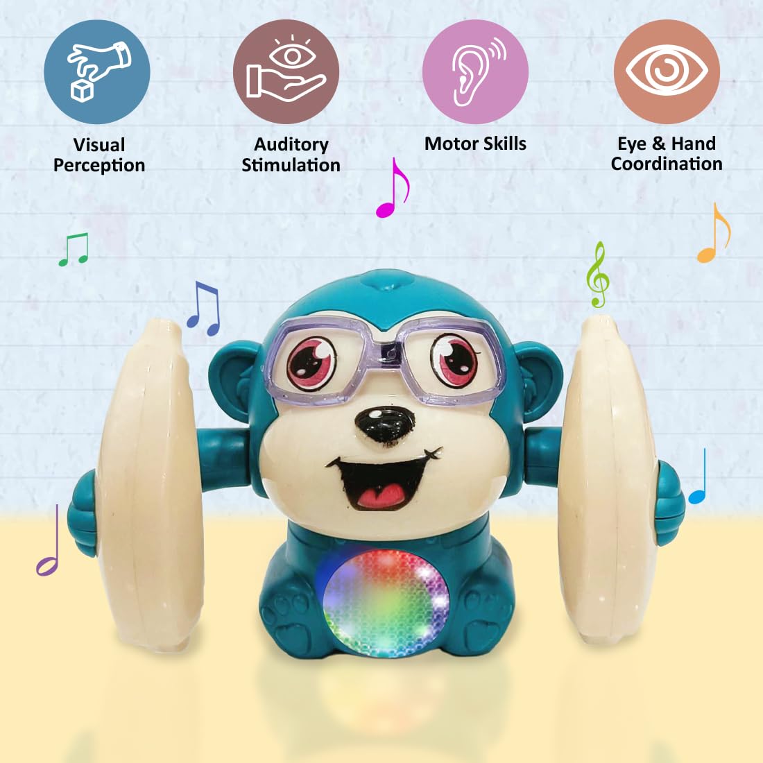 Wembley Dancing Monkey Musical Toy with Lights and Sounds Multicolor