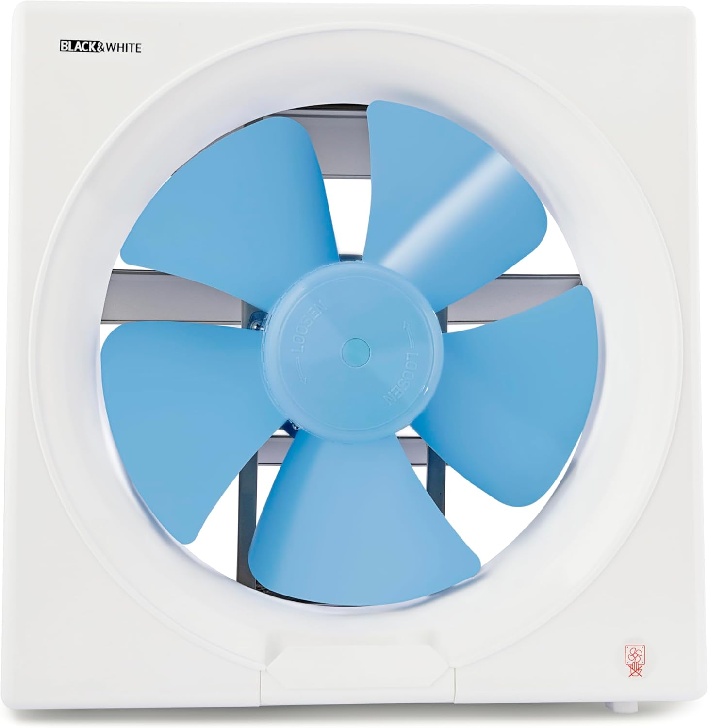Black & White Wall Exhaust Fan 25 cm – 2-Way Airflow Ventilation