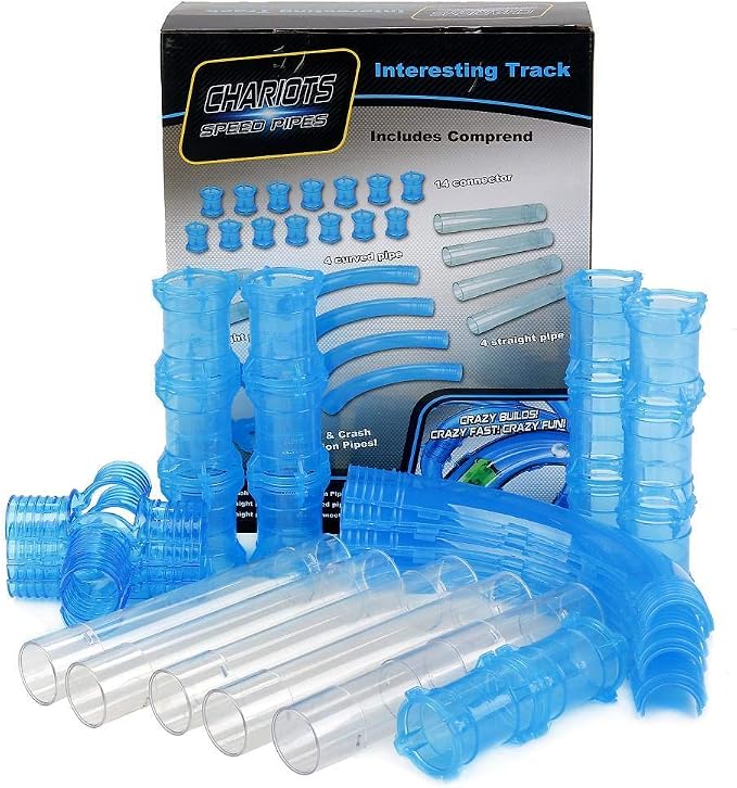 Chariots Racing Track Accessories Set – 26 Pieces Fun Track Expansion Kit