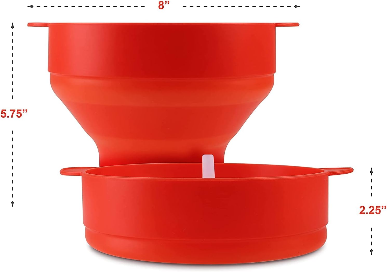 KASTWAVE Silicone Microwave Popcorn Popper Bowl with Lid Red