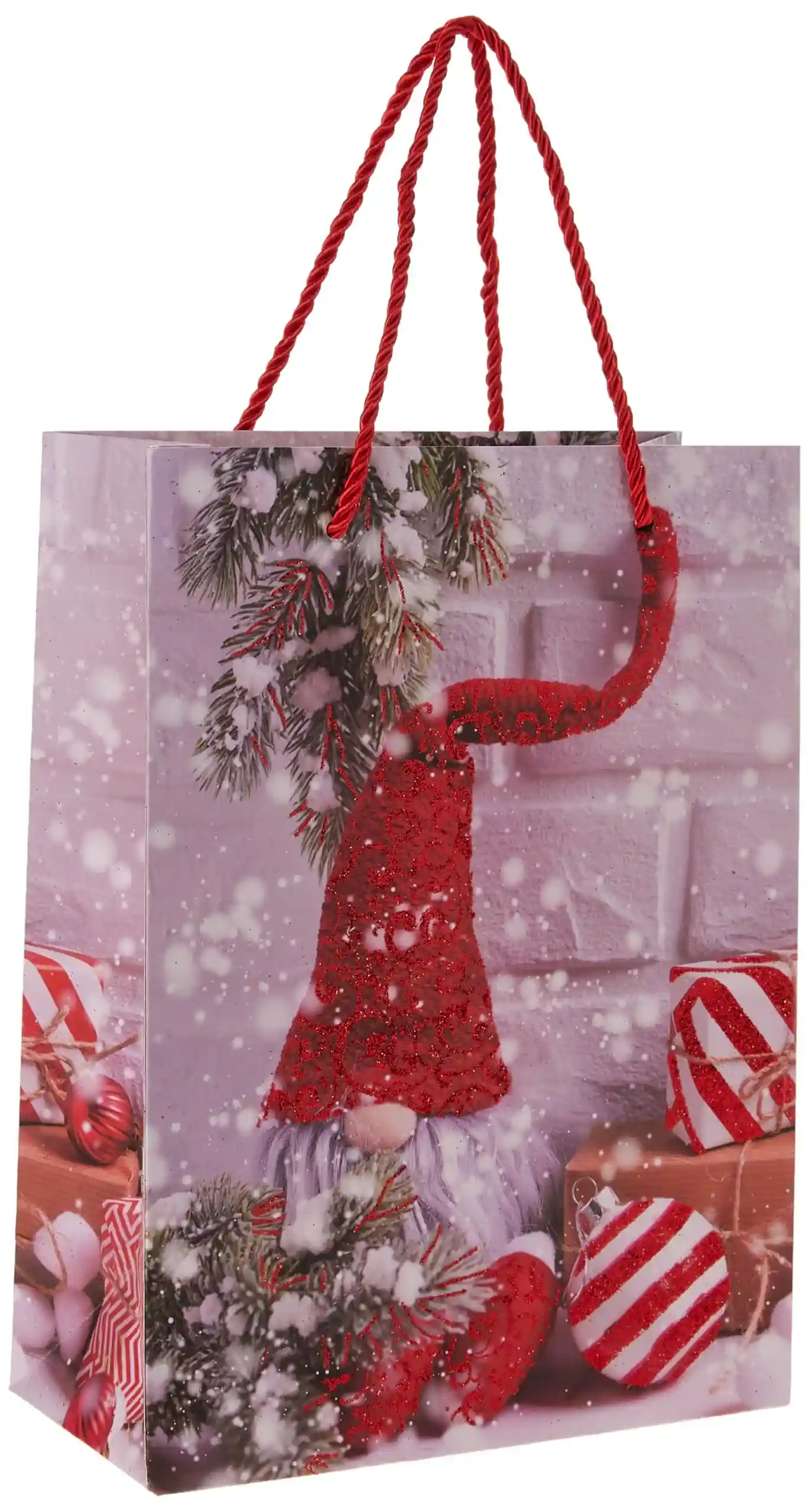 Christmas Gift Bag Small – Xmas Design 18 x 24 x 8.5 cm Decorative Gift Carry Bag