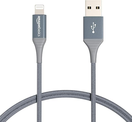 Amazon Basics USB-A to Lightning Cable 2M Certified Dark Gray