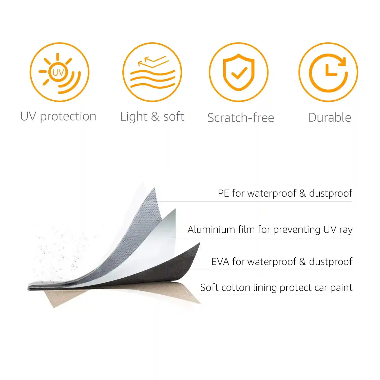 Generic Weatherproof Car Cover – Silver PEVA with Cotton Lining for Sedans up to 4.06M