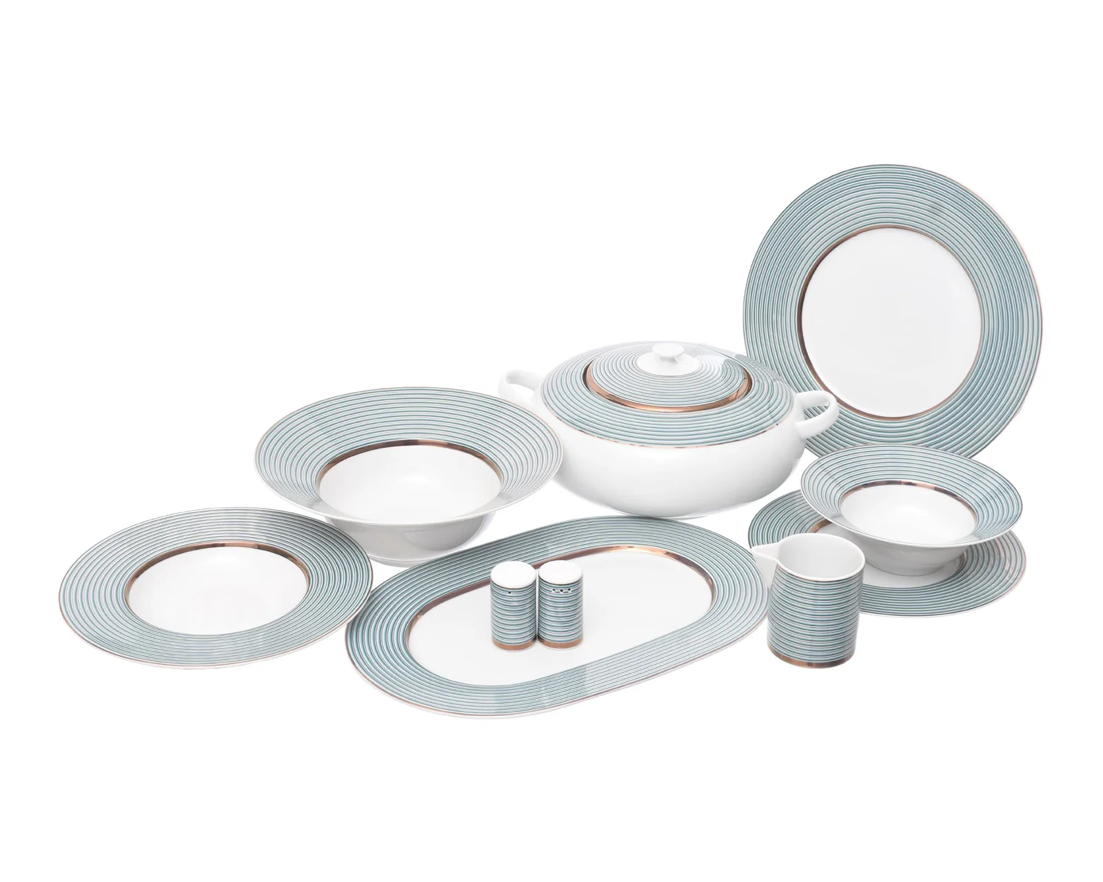 PORLAND Porcelain Dinner Set – 55 Pieces