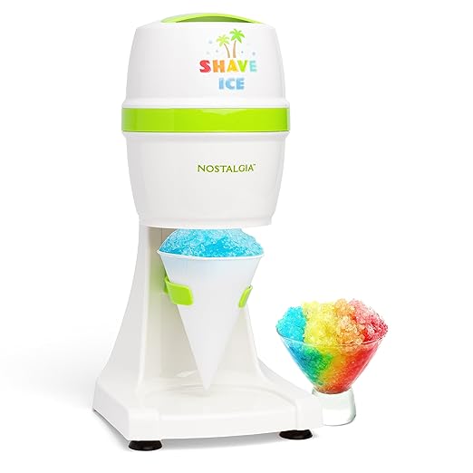 Nostalgia Snow Cone Machine with Ice Molds White & Green