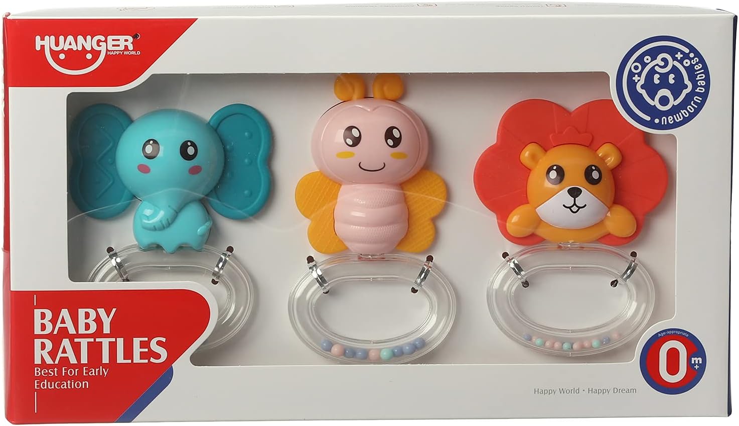 Huanger Baby Rattle & Teether Set – 3 Pieces