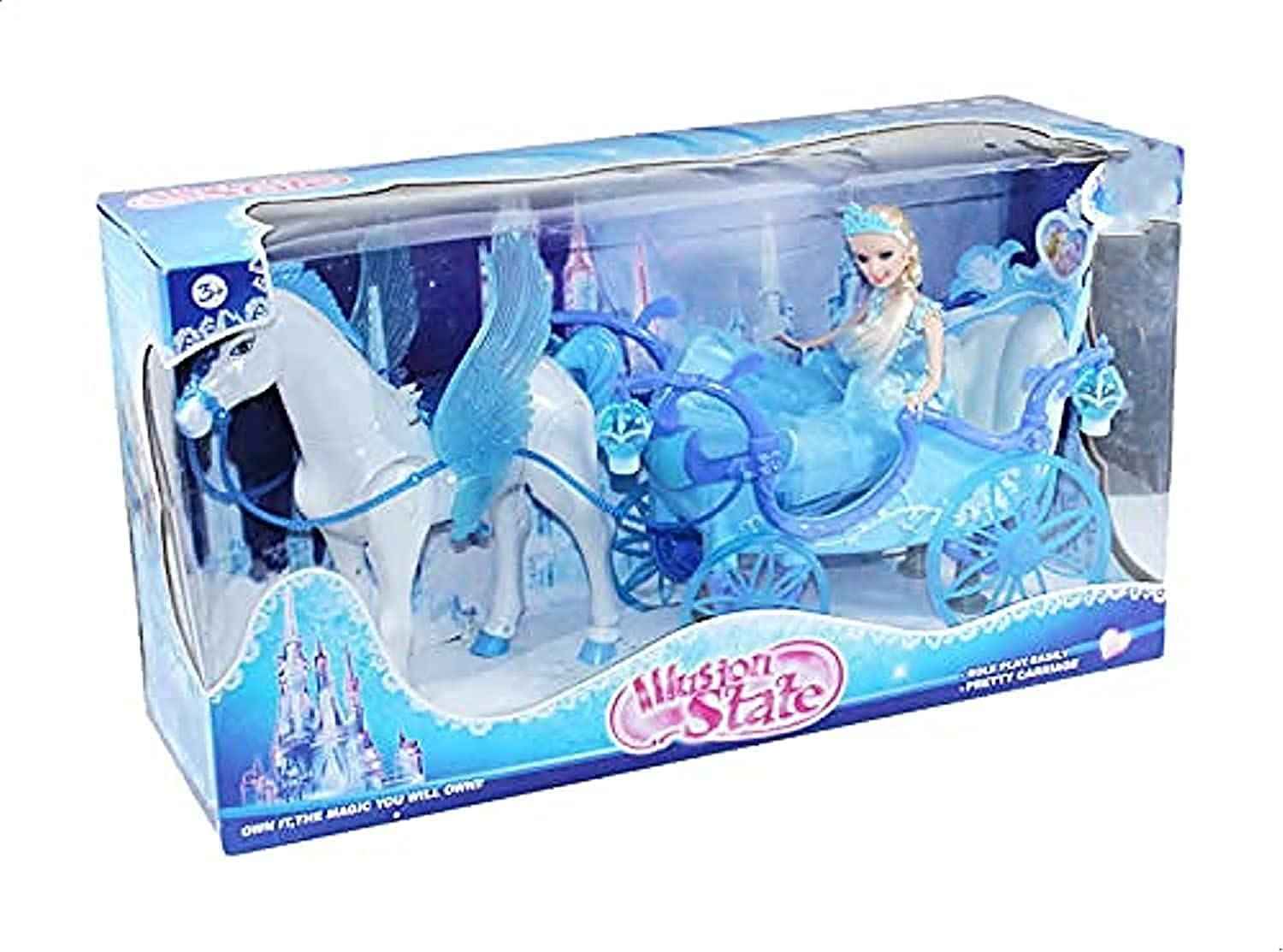 MAGIC TOYS Illusion State Doll with Horse and Carriage – Multi Color