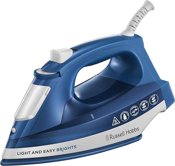 Russell Hobbs 2400W Steam Iron – Ceramic Soleplate, Vertical Steam & Auto Shut-Off (Scratched + Damaged Box)