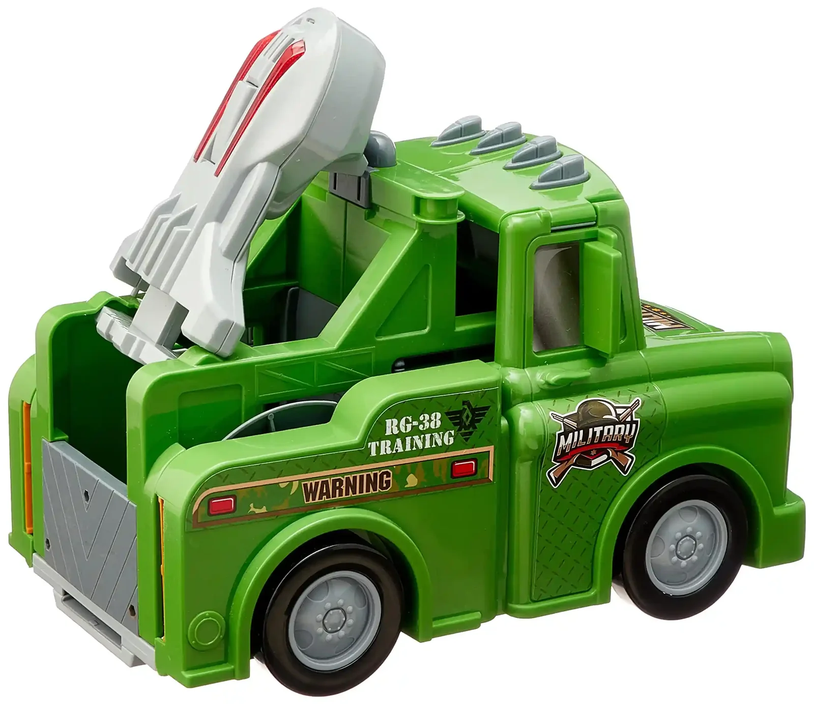 ETASTRA Military Fire Alloy Vehicle – Transforming Catapult Toy with Lights & Sound for Kids