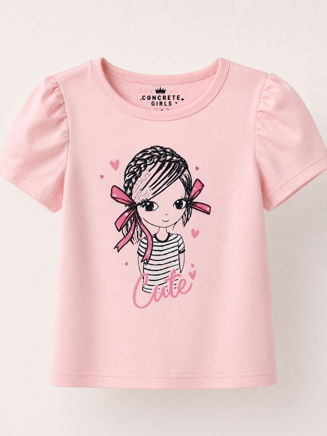 Concrete T-Shirt For Girls Cotton Casual Wear