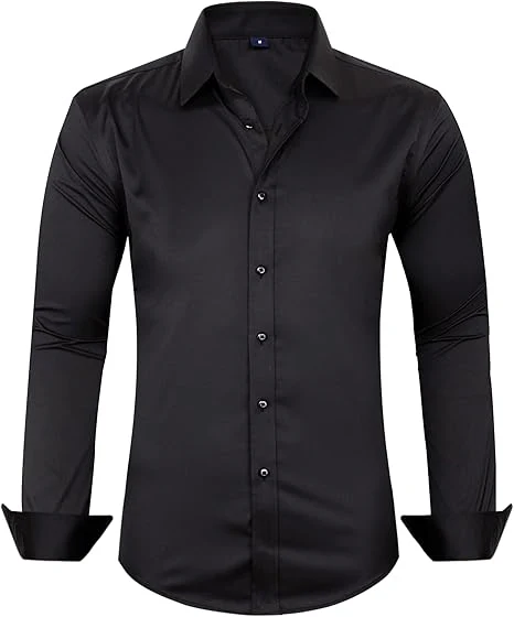 J.Ver Men's Solid Long Sleeve Formal Shirt