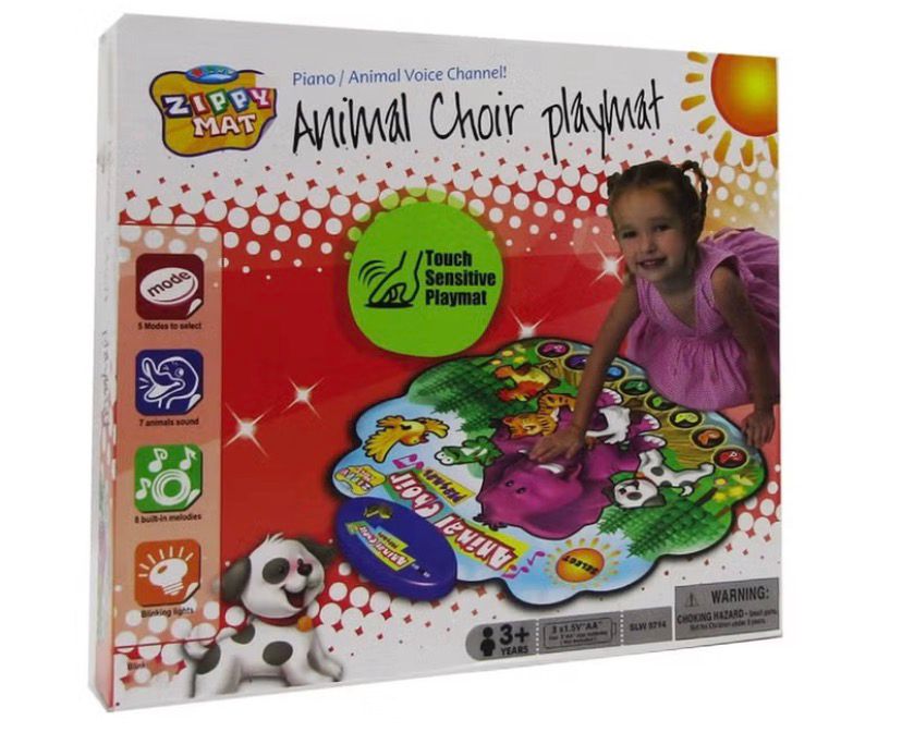 Zippy Mat SLW9714 Animal Choir Play Mat – Multi-Size Kids Floor Mat for Playroom & Nursery