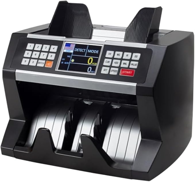 LG800 Front Loading Money Counter with Adjustable Counting Speed for Multi-Currency Cash Counting