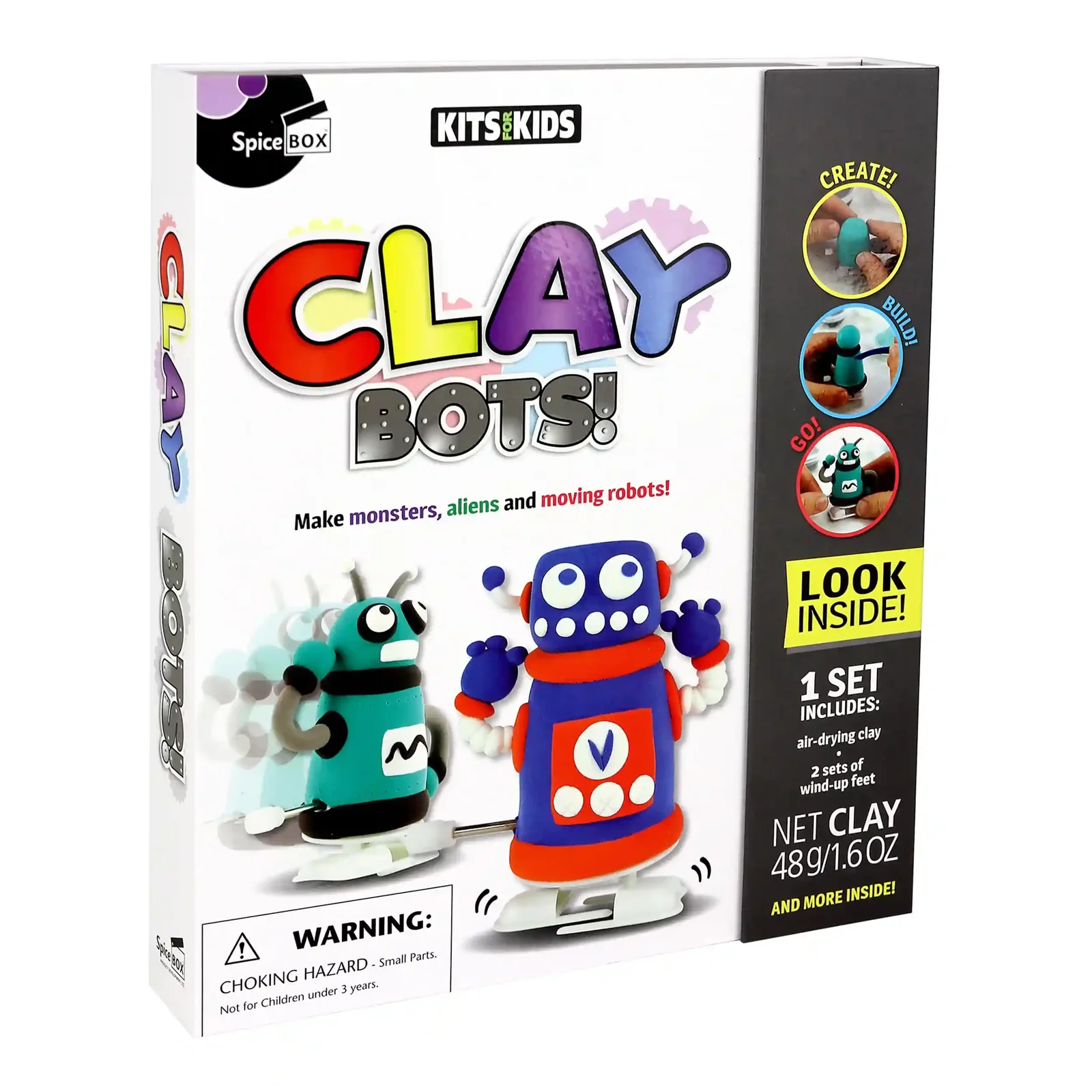 SpiceBox Clay-Bots Modeling Clay Kit for Kids Air Dry Clay Set Multi Color