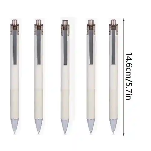 SAFWEL 0.5mm Retractable Gel Ink Pen – Smooth Writing Black Ink, Comfortable Grip (Beige)