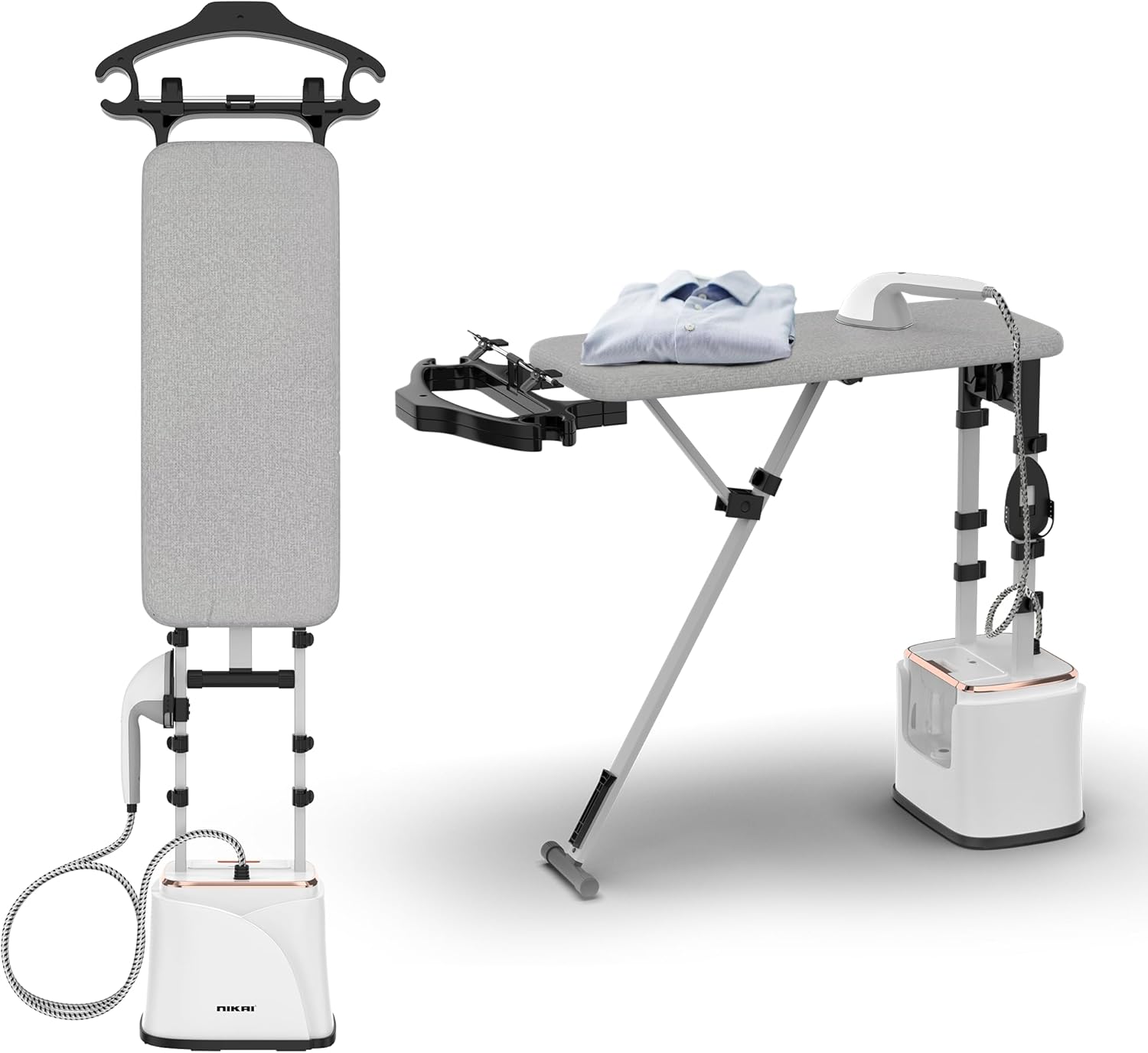 Nikai NGS292AB 1950W Garment Steamer with Ironing Board 2.2L White - Have Scratches - Damaged Box