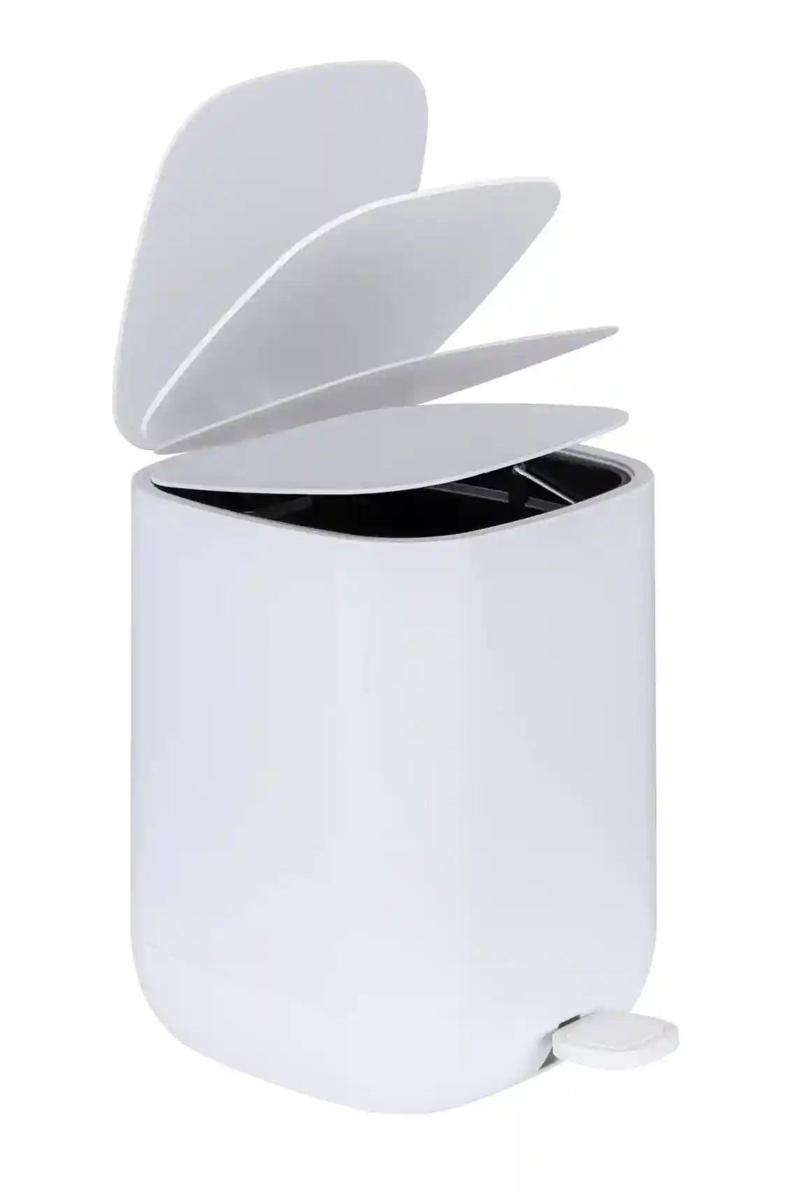 WENKO 5L Pedal Bin – Soft Close Trash Can, Durable Polypropylene Bathroom & Home Waste Bin (White)