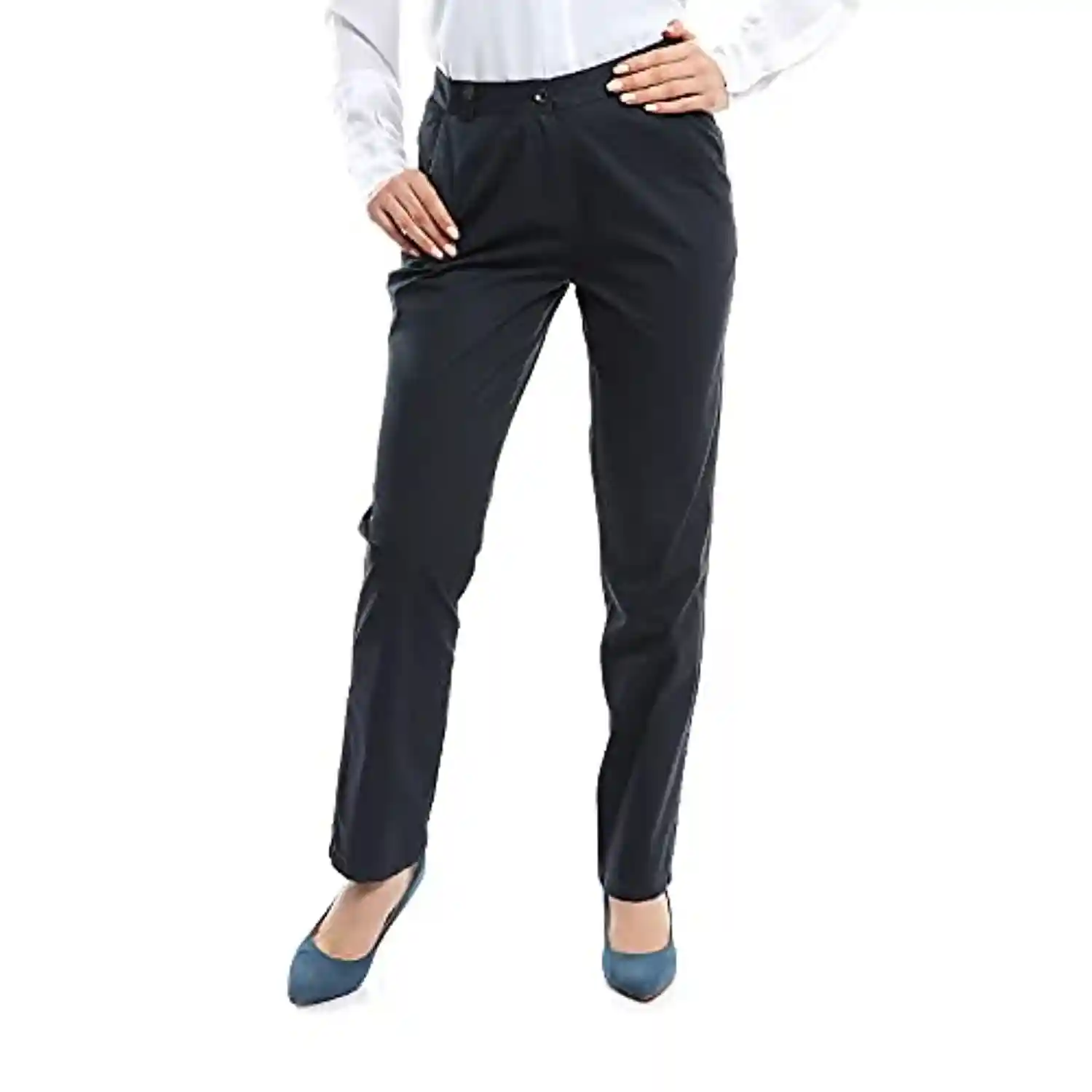 Esla Women Formal Pants Elegant Office Style