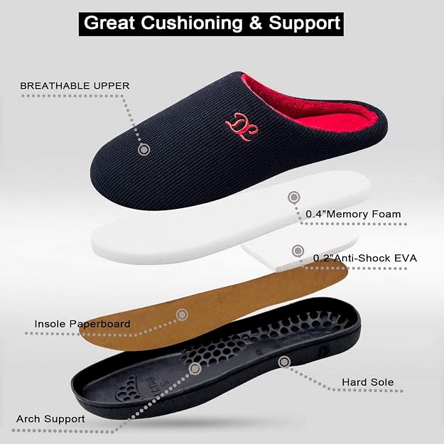 DL Men’s Bedroom Slippers Black